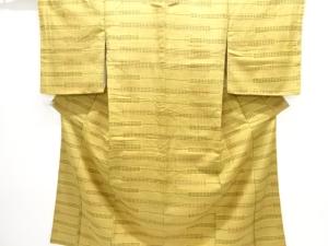 大正ロマン　変わり横段に絣柄織り出し着物